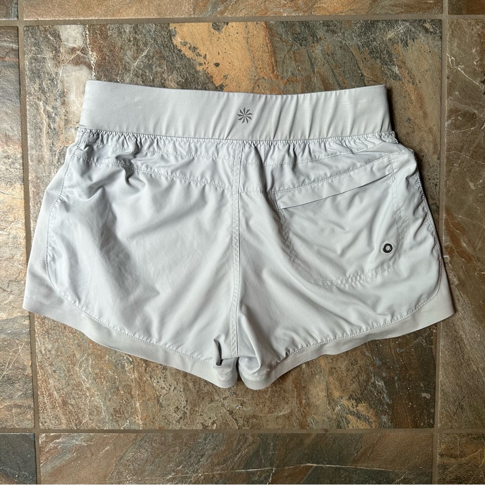 Athleta Stellar Running Shorts Light Gray Women’s Size Small - Picture 3 of 11